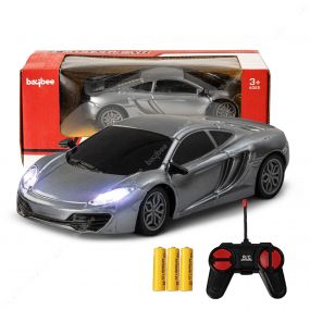 BAYBEE Rechargeable 1:24 Scale Remote Control Car for Kids, Stunt RC Cars with Full Function, 2.4G Remote| Racing Remote Cars | Remote Control Car Toys for Kids Boys Girls 5+Years (Grey)
