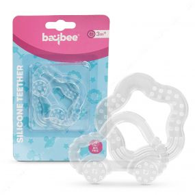 Baybee Natural Water Filled Silicone Teether for Babies to Soothe Their Gums, BPA Free, Non Toxic, Food Grade Chewing Baby Teether - White (Shapes May vary)