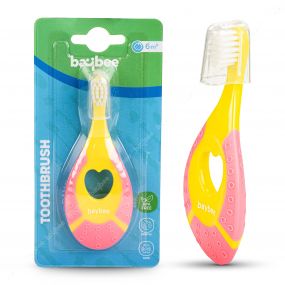 Baybee Ultra Soft Bristle Toothbrush for Baby and Kids, BPA Free, Easy Grip, Non-Toxic Baby Gum Care Toothbrush for Infant & Toddler - Pink
