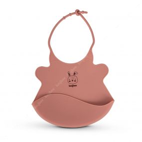 Baybee Waterproof Silicone Bibs for Baby with Crumb Catcher Pocket & 4 Point Adjustable Closure - Pink