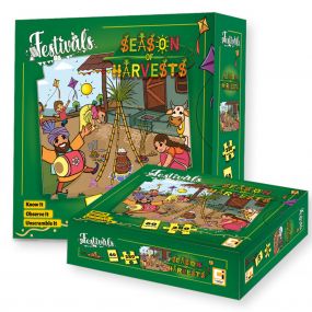 SEASON OF HARVESTS Festival Jigsaw Puzzle - Fun and Educational Harvest puzzle  and Card Game for Kids 7 Years & above. 280 pieces puzzle with 3 Mini Card Games consisting of  60 Fun Cards included.