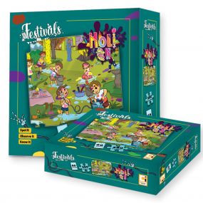 HOLI HAI!! Festival Jigsaw Puzzle - Fun and Educational Holi puzzle  and Card Game for Kids 7 Years & above. 280 pieces puzzle with 3 Mini Card Games consisting of  60 Fun Cards included.