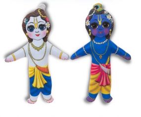 Lord Krishna and Lord Balram Plush Dolls