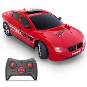 Mirana Tracer C-Type Usb Rechargeable Remote Controlled Racing Rc Car| High-Speed Remote Control Car Toy | On Click Nitro Boost | Gift For Boys And Girls (Candy Red)