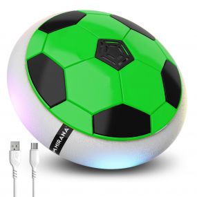 Mirana C-Type USB Rechargeable Hover Football Indoor Floating Hoverball Soccer | Air Football Neon Lite | Made in India Fun Toy Best Gift for Boys and Kids (Green)