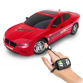 Mirana Watch Tracer C-Type USB Rechargeable Gesture Controlled Racing RC Car| High Speed Remote Control Car Toy | with Nitro Boost | Gift for Boys and Girls (Candy Red)