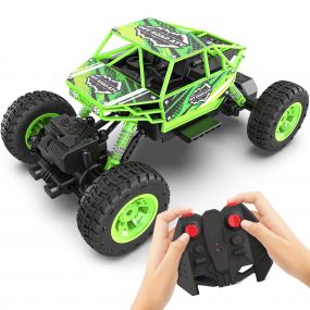 Mirana Duster C-Type USB Rechargeable 4x4 RC Car | ATV RC Car with Nitro Boost, Spring Suspensions | 4WD Rock Crawler | Fun RC Toy Gift for Kids (Green)
