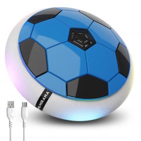 Mirana C-Type USB Rechargeable Hover Football Indoor Floating Hoverball Soccer | Air Football Neon Lite | Made in India Fun Toy Best Gift for Boys and Kids (Blue)