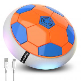 Mirana C-Type USB Rechargeable Hover Football Indoor Floating Hoverball Soccer | Air Football Neon Lite | Made in India Fun Toy Best Gift for Boys and Kids (Orange)