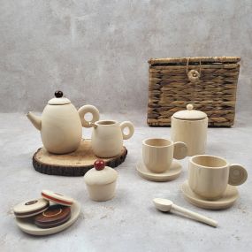 Gulab Tribe Handcrafted Wooden Party Tea Set