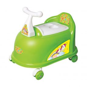 MUREN Scotty Shape Potty Training Seat with Easy Grip Handles, Wheels, Non toxic Material Comfortable for 2+ years Kids - Green