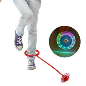 MUREN Ankle Skip Swing Ball One-Legged Jumping Ring for Kids-Led Jump Spinner Toy