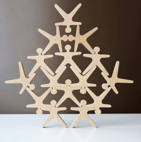 MUREN Set of 16 Pieces Acrobats Balance Game Educational Balancing Stacking Human Shapes Blocks for Kids Above 3 Years