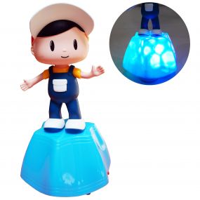 MUREN Cute Dancing Fashion Boy Toy for Kids Babies 360 Rotating with Music and Light Omni Directional Movement Musical Toys