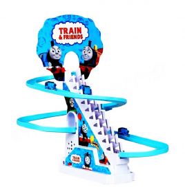 MUREN Train Chasing Race Track  Climbing Toy Game Set with 3 Train LED Flashing Lights & Musical Toys for Toddlers and Kids 3+ Years