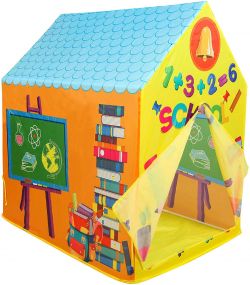 MUREN Jumbo Size Extremely Light Weight, Water Proof School Theme Tent Kids Play Tent House for 5 to 10 Year Old Girls Boys (Multicolor)