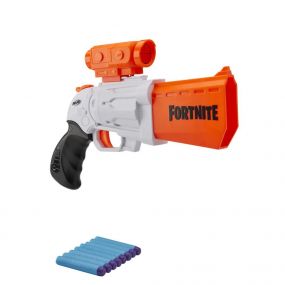 Nerf Fortnite SR Blaster Toy Gun 4 Dart Hammer Action with Darts and Removable Scope 8 Years+