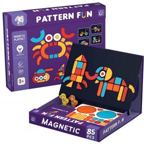 Storio Magnetic Box Series - Pattern Fun Puzzles Toys With Reference Cards and Magnetic Board and Marker To Draw & Play Educational Toy for Kids 2 3 4 Years Boys Girls Montessori Gift Fun & Play for Baby (85+ Magnet Pcs)