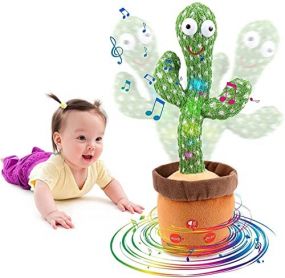 Storio Toys Dancing Cactus Talking Toy, Cactus Plush Toy, Wriggle & Singing Recording Repeat What You Say Funny Education Toys for Babies Children Playing, Home Decorate