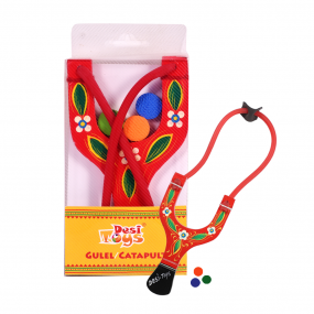 Desi Toys Gulel Slingshots | Catapult for Sports | Wooden Slingshot with Foam Balls |for 14+ Kids