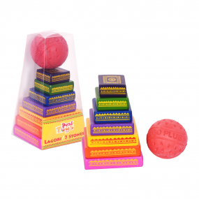 Desi Toys Lagori Pitthu Game | Handcrafted Seven Stones with a Ball | Multicolor | For 8 Years & Up