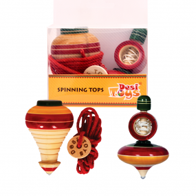 Desi Toys Spinning Tops | Lattu | Bhawra | Windup Top | Bambaram | Pack of 2 | Traditional Indian Game | for 6 Years & Up