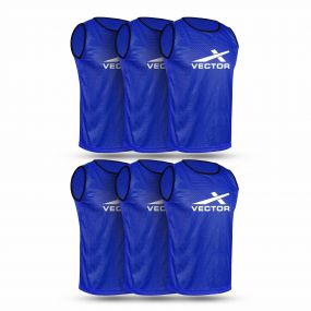 VECTOR X VX-BIBS Pack of 6 Small Football, Hockey Bib (Blue)
