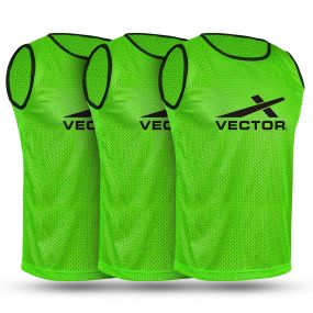 VECTOR X VX-BIBS Pack of 3 X-Large Football, Hockey Bib (Green)