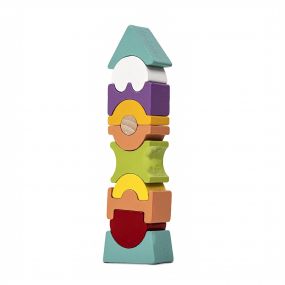 Baybee Wooden Rainbow Tower Building Block Tower For Kids Toys
