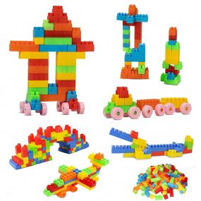 Baybee Building Blocks for Kids 100 Pcs Plastic Diy, Puzzle Block Games for Kids, Learning Stacking Toys for Kids