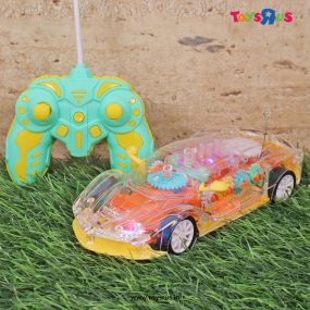 Toyshine Remote Control Concept Musical and 3D Lights Kids Transparent Car, Toy for 2-5 Year Kids Baby Toy Recharbeable Battery Included