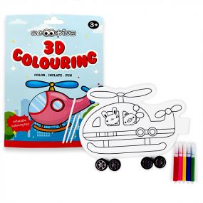 Scoobies 3D colouring helicopter with 5 Marker & reusable inflatable toy