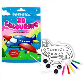 Scoobies 3D colouring plane with 5 Marker & reusable inflatable toy