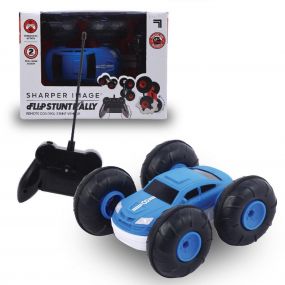 Sharper Image Remote Control RC Cars Flip Stunt Rally Car, Blue Color for Kids 6 Years And Above