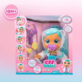 Cry Babies Dressy Kristal Gets Sick & Feels Better Doll for Kids 18+ Months