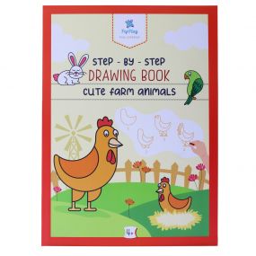 PepPlay PepPlay Step by Step Drawing Book - Cute Farm Animals