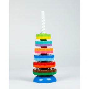 Girnar Spinning Tower Stacking Toys Multicolor for Age 1 to 2 Years
