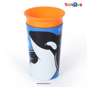 Munchkin Miracle 360° Trainer 266 ml Whale Printed Cup With Lid for 12 Months+ Kids