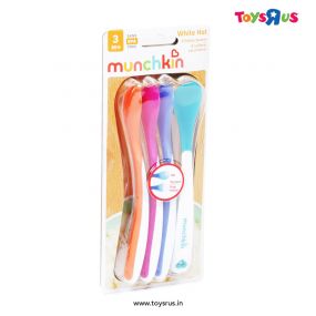 Munchkin White Hot Pack of 4 Multicolour Safety Spoons for 0 to 12 Months Kids