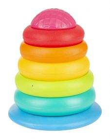 Giggles Stack A Ring, Multicolour Stacking Toy with 5 Colourful Rings for 6M+