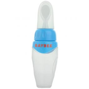 Baybee Baby Blue Silicone Soft Squeeze Feeder for Babies about 150ml