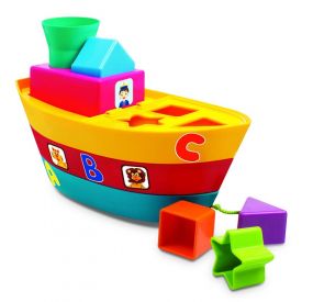 Giggles 4 in 1 Fun Stack-Short Push Pull Stacking Boat For Toddlers 12m+