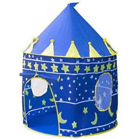 BAYBEE Portable Playhouse Castle Tent for Travel, Indoor/Outdoor, Great for Backyard, Play Areas (Blue)