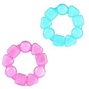Baybee Teddy Natural Silicon Teether for Babies, Non-Toxic Food Grade, Bpa-Free Silicon Teether for Infants, Freeze Safe Easy Teething & Chewing Play Toys for Baby (Pink&Blue (Round))