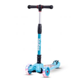 Baybee Flash Scooter for Kids, 3 Wheel Kids Scooter Smart Kick Scooter With Foldable And Height Adjustable Handle And Extra-Wide Led Pu Wheels And Brake, Skate Scooter for Kids (St4-Light Blue)