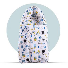 Baybee Polyester Panda Blue Large Sleeping Bag (Portable Baby Bassinet)
