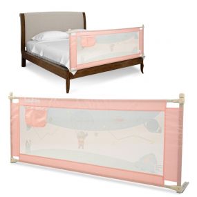Baybee Bed Rail Guard Barrier Pack of 1 (Pink, 150X63 Cm)