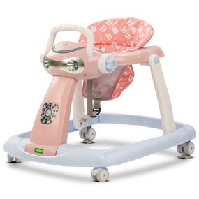 Baybee 2 In1 Twist Baby Walker with 3 Position Adjustable Height, Baby Toys and Music - Pink, Twist Lite