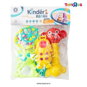 Baybee 5 Pcs Baby Toys Rattles Set for Babies 0-6 Months, Non-Toxic 5 Attractive Rattle Set with Smooth Edges | Newborn Baby Gift Products | Rattles Set for Babies 0-6 Months Boy Girl (Rattle II)