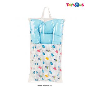 BAYBEE Baby Cotton Printed Sleeping Cum Carry Bag (58x 28x 12 CM)(Blue, 0-6 Months)